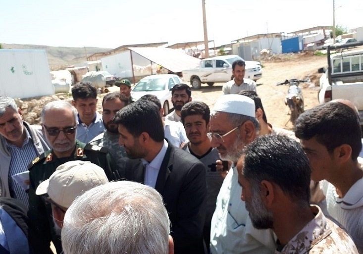 بازدید حجت الاسلام ابوترابی&zwnj;فرد به همراه سردار یزدی و سردار ریحانی از سرپل ذهاب