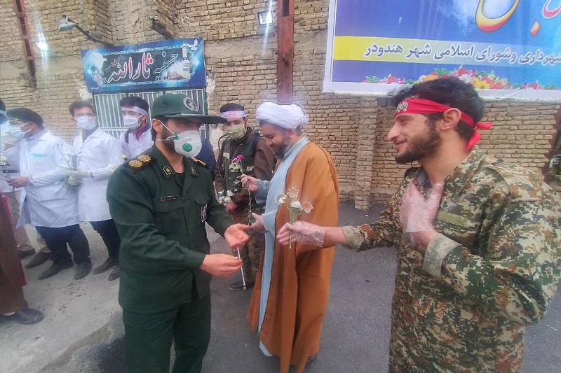 جشن خیابانی نیمه شعبان با حضور بسیجیان جهاد گر در سطح شهر هندودر