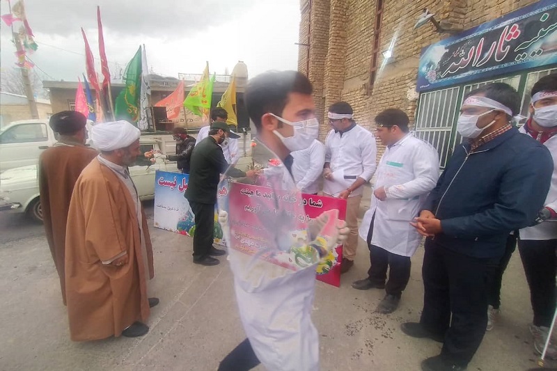 جشن خیابانی نیمه شعبان با حضور بسیجیان جهاد گر در سطح شهر هندودر