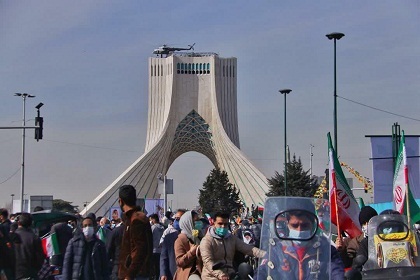 حماسه تماشایی مردم تهران در راهپیمایی 22 بهمن 99