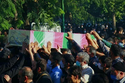 تشییع دو شهید گمنام در پارک گلستان