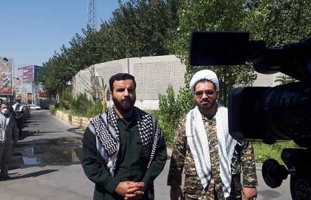 مراسم نمادین کاروان مقاومت در ناحیه مقاومت بسیج میثم تمار