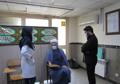 سرکشی مسئول نمایندگی ناحیه حضرت ولی عصر(عج) از سوله واکسیناسیون پارک هنرمندان
