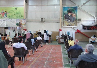 سرکشی مسئول نمایندگی ناحیه حضرت ولی عصر(عج) از سوله واکسیناسیون پارک هنرمندان