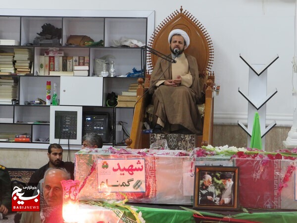 تشییع شهید گمنام در روستای محمد عامری