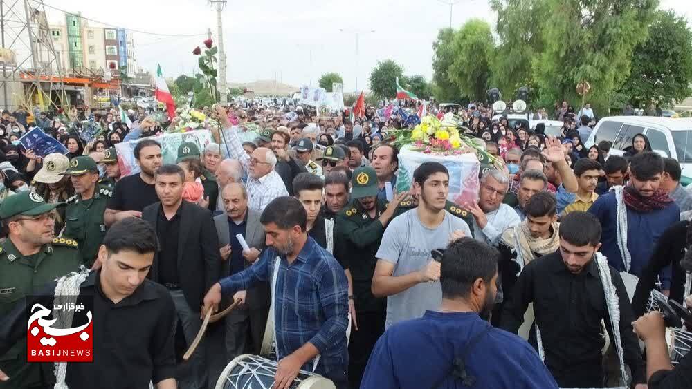 تشییع باشکوه پیکر مطهر شهید خوشنام در گچساران + تصاویر و فیلم