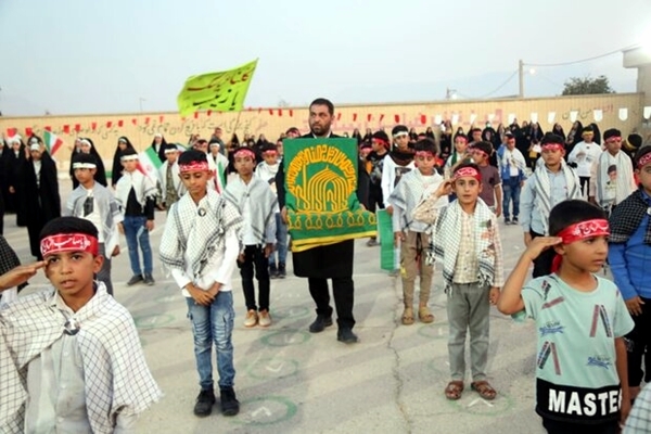 پرچم متبرک بارگاه امام رضا (ع) در مناطق محروم دشتی گردانده شد