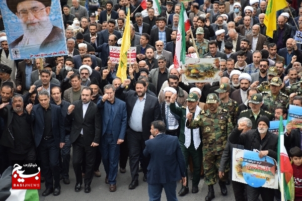 راهپیمایی روز قدس همزمان با سراسر کشور در مرند برگزار شد