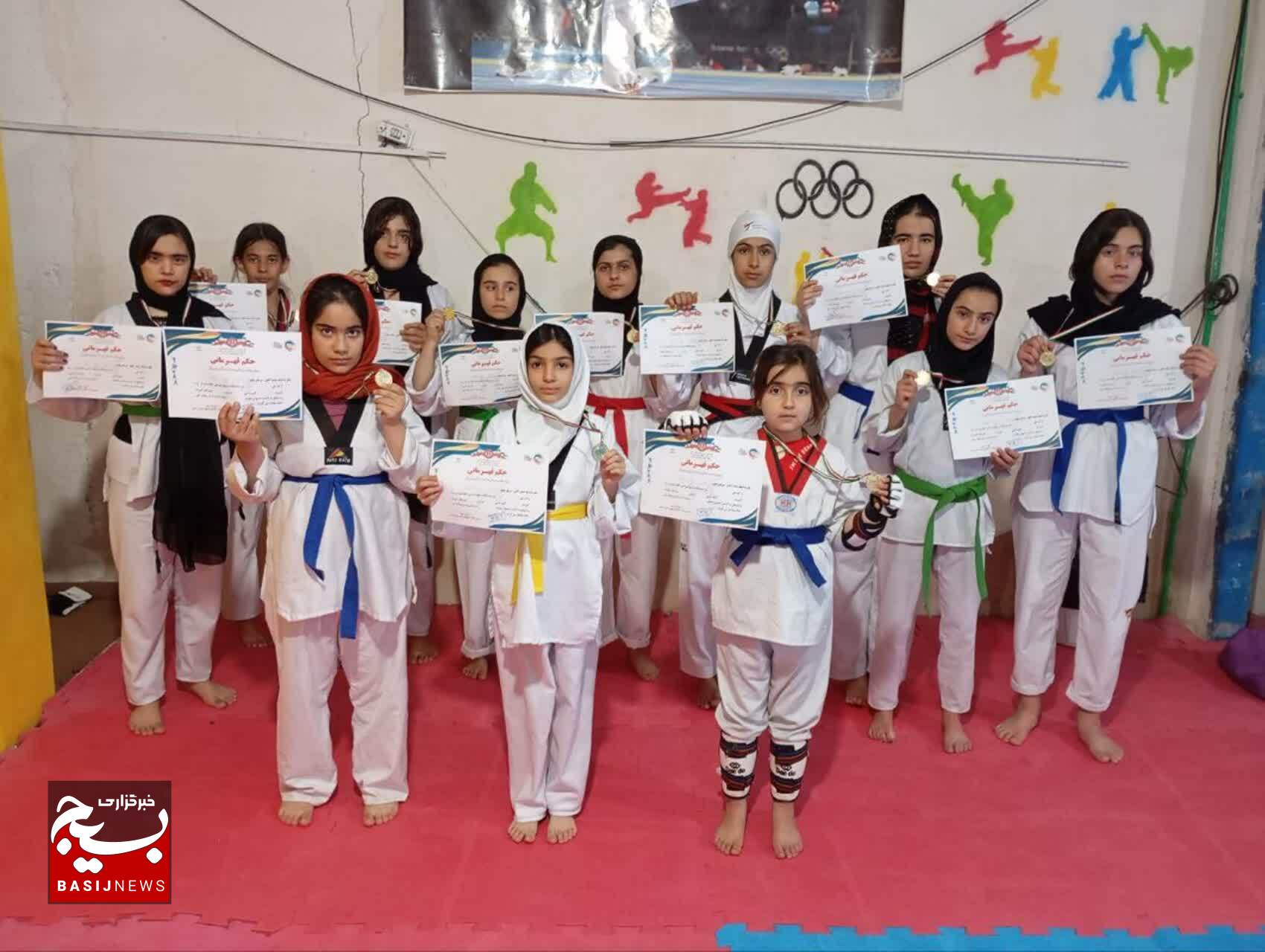کسب ۷ مدال طلای مسابقات تکواندو توسط دختران ورزشکار بسیجی بویراحمدی