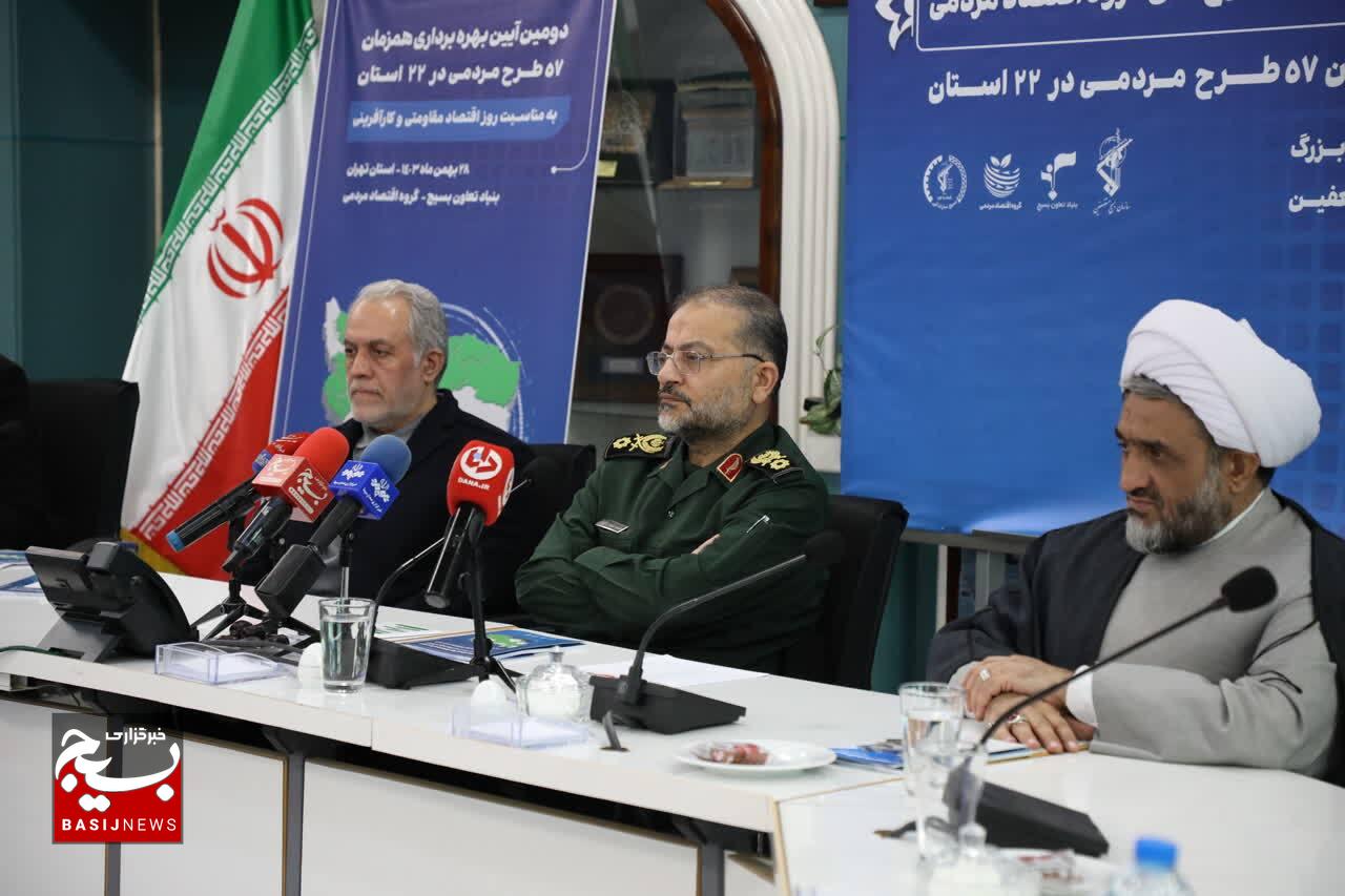 دومین آیین بهره‌برداری از طرح‌های گروه اقتصاد مردمی بنیاد تعاون بسیج و معرفی همزمان ۵۷ طرح مردمی در ۲۲ استان کشور