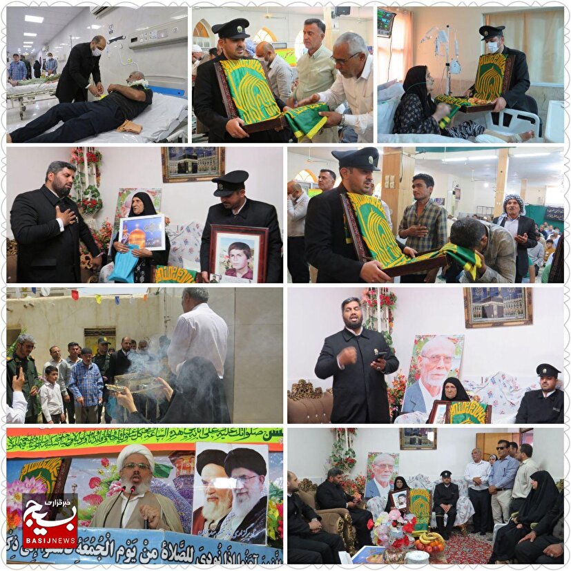 تجلیل خدام رضوی از خانواده شهیدحسین شعبانی و عیادت از بیماران هندیجان