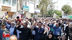 خروش مردم ولایتمدار گناباد در پی جنایات رژیم صهیونیستی علیه جمهوری اسلامی