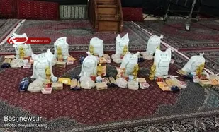 تهیه و توزیع تعدادی بسته ی معیشتی ویژه خانواده های آبرومند