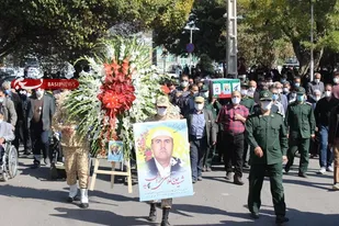 تشییع پیکر جانباز غلامعلی مرادی در قزوین