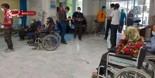 بستری بیماران کرونایی نیشابور در راهرو بیمارستان