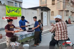 برپایی ایستگاه صلواتی به مناسبت عید غدیر خم در شهر چغادک
