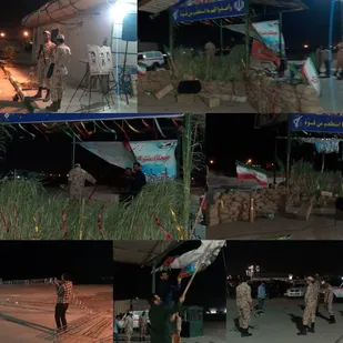 آماده سازی محوطه سپاه ناحیه پیشوا جهت صبحگاه مشترک نیروهای نظامی و انتظامی و ادارات در روز سوم خرداد