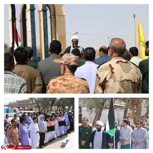 سخنرانی مسئول سازمان بسیج طلاب رو حانیون استان سیستان و بلوچستان در شهرستان مرزی میرجاوه