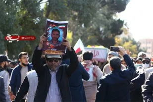 پیکر شهید بسیجی سید روح الله عجمیان در کرج تشییع شد