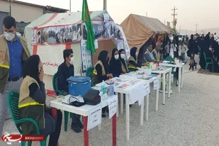 برپایی ایستگاه سلامت توسط گروه جهادی کانون بسیج جامعه پزشکی شبکه بهداشت و درمان شهرستان خنج