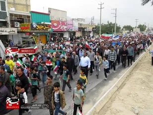 راهپیمایی ۲۲ بهمن در بندر کنگان برگزار شد