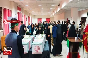 وداع عاشقانه دانشجویان سرخه با پنج شهید گمنام