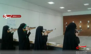 برگزاری آموزش تیراندازی بسیجیان پایگاه فدک همدان