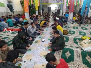 برپایی سفره افطار و بازدید از مراسم معنوی اعتکاف دانش آموزی توسط رزمندگان گردان ۱۱۹ حضرت امام حسین (علیه السلام)