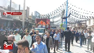 استقبال با شکوه مردم در تشییع شهیدان مدافع امنیت در شهرستان ایذه +عکس