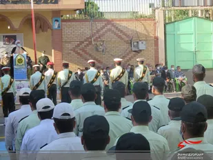صبحگاه مشترک نیروهای نظامی و انتظامی شهرستان زرندیه