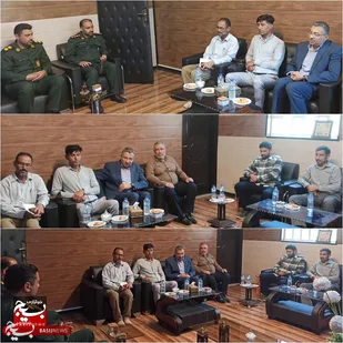 بخشدار مرکزی و شورای مسیر خسرج پای کار سپاه؛ اعلام حمایت و پشتیبانی از بسیج