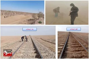 اقدامات راه‌آهن خراسان برای مقابله با ماسه‌های روان در محور ترانزیتی سرخس