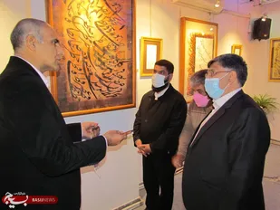 بازدید مدیرکل فرهنگ و ارشاد اسلامی استان از نمایشگاه خوشنویسی از غبار تا کتیبه در شاهرود