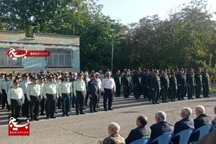 صبحگاه مشترک نیروهای نظامی و انتظامی در تویسرکان