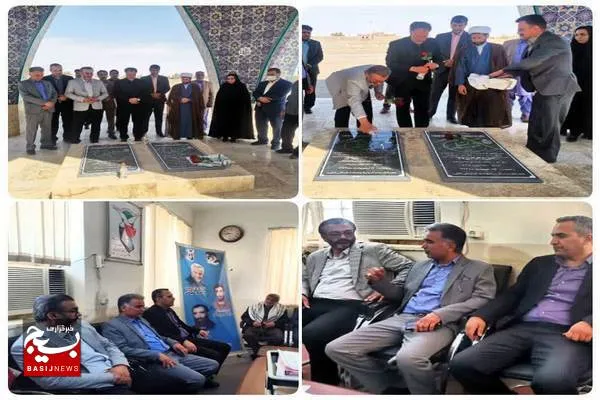 ادای احترام مدیرکل بنیاد شهید و امور ایثارگران استان به مقام شامخ شهدای شهرستان هیرمند