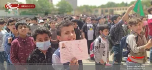 اجرا سرود "سلام فرمانده" توسط ۶۰۰ دانش آموز دهه نودی در اشتهارد