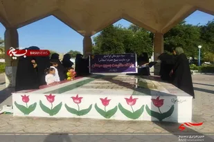 برگزاری غبارروبی عطر افشانی و گلباران مزار شهدای گمنام پایگاه سبحان حوزه حضرت آسیه(س)