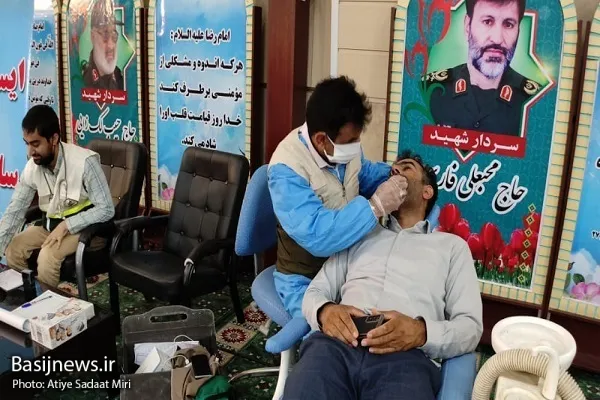 میزخدمت بی منت بسیج در تامین سلامت مردم همچنان ادامه دارد