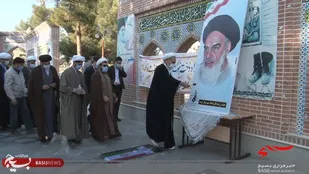 گلباران تمثال امام خمینی (ره) در گرمه