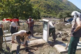 مرمت گلزار شهدای روستای غلامی در شهرستان بهشهر
