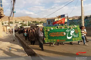 استقبال از پرچم متبرک به حرم امام علی(ع) در روستای رسول&zwnj;آباد
