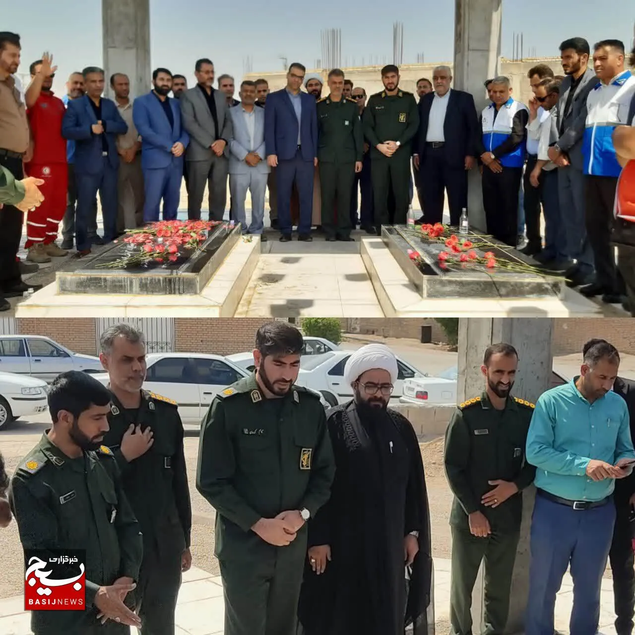 ادای احترام و غبارروبی گلزار مطهر شهدای کرخه توسط مسئولین شهرستان
