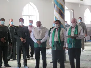 مراسم تکریم دهه کرامت در ناحیه مقاومت بسیج روح الله یزد برگزار شد