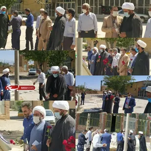 قبور شهدای یزدانشهر زرند عطر افشانی وغبار روبی گردید