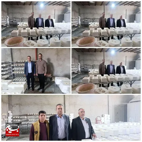 سرکشی مسئول بسیج مهندسین صنعت و معدن شهرستان کبودراهنگ استان همدان از واحد تولیدی سفال و سرامیک