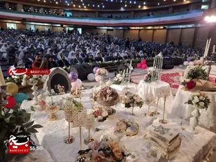 آیین جهادی ازدواج ۱۱۴ زوج البرزی برگزار شد/اهدای ۱۱۴ سری جهیزیه و سفر مشهد، به زوج&zwnj;های استان البرز