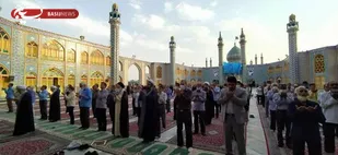 تصاویری از اقامه نماز عید قربان در حرم محمد هلال بن علی (ع)