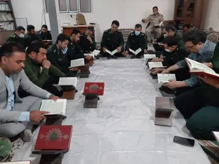 هفتمین روز از جزءخوانی قرآن کریم در حسینیه شهدا ناحیه پیشوا
