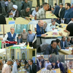 برپایی میز خدمت جهادی ادارات شهرستان ملارد در مصلی نماز جمعه