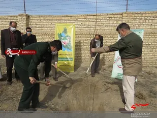 به مناسبت روز درختکاری بیش از 30 راس درخت در سپاه درگز کاشته شد